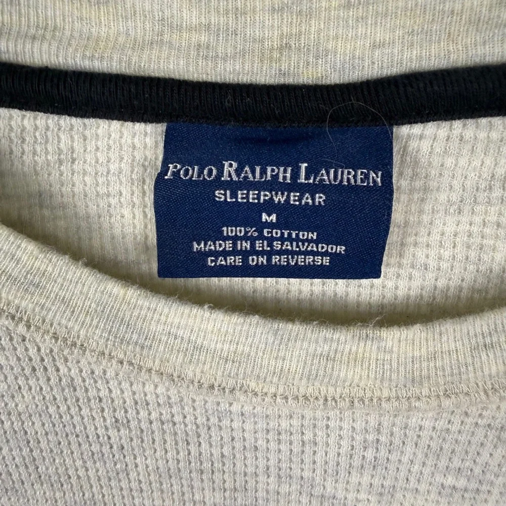 Polo Ralph Lauren Men's Sleepwear Long Sleeve Waffleknit Medium Loungewear Logo